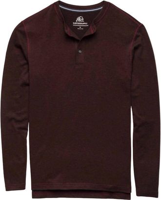 Surfside Supply Mens Sean Ultra Soft Classic Henley Top In Cabernet Heather