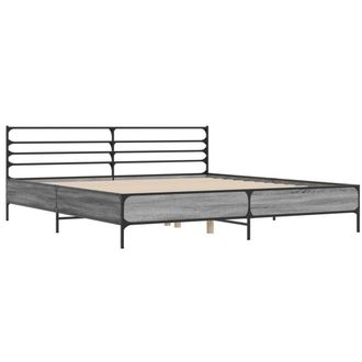 Berkfield Home Durable Bed Frame without Mattress Grey Sonoma 200x200 cm
