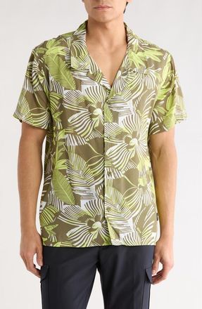 BOSS Beach Camp Shirt in Medium Green at Nordstrom Rack, Size Xx-Large