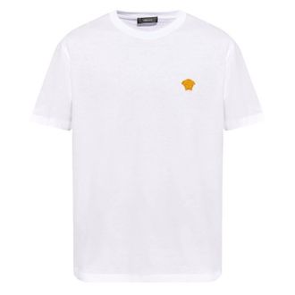 Versace Medusa Embroidered Cotton T Shirt, Size Medium
