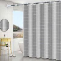 OEM Cortina De Ducha Lavable, Impermeable Y Resistente Al Moho Con Ganchos, Estampado A Cuadros Grises, 120 Cm X 200 Cm - Crezuo