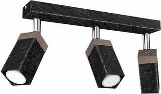 Milagro Lampada da soffitto SOLO SAWN BLACK / LEGNO PATINATO 3x mini GU10