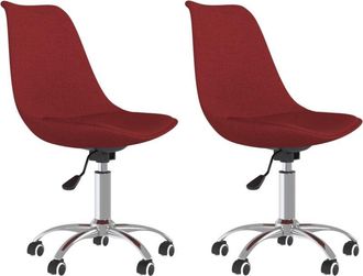 vidaXL Vidaxl - Sillas de comedor giratorias 2 unidades tela rojo tinto