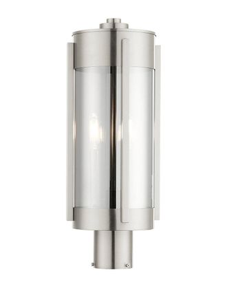 Livex Lighting 2-Light Brushed Nickel Outdoor Post Top Lantern