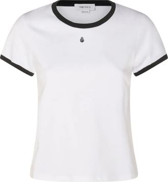 Alexander McQueen T-shirt con rifinitura a contrasto - Bianco