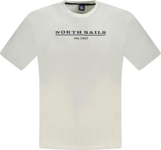 North Sails Wit Katoenen Heren T-shirt met opvallende print - Heren - T-shirts - Wit - S - Katoen - Tops