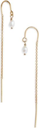 Set & Stones Madeline Freshwater Pearl Threader Earrings in Gold at Nordstrom