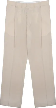 Be Able Beige Straight-Leg Trousers with Classic Design Elements