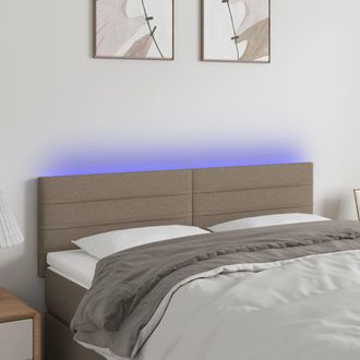 vidaXL Cabecero Con Led De Tela Gris Taupe 144x5x78/88 Cm Vidaxl