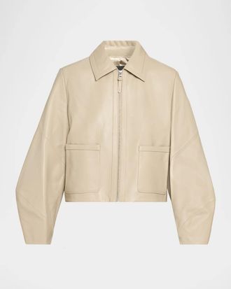 Mackage Solana-L Relaxed-Fit Leather Bomber Jacket