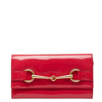 Gucci Pink Patent Leather Long Wallet (Bi-Fold) (Pre-Owned)