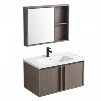 Rea Un Conjunto De Muebles De Ba&ntilde;o Con Lavabo Rea Gama T25023 Kjm 80cm Brown