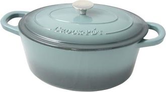 Crock-pot 7 Quart Enameled Cast Iron Oval Dutch Oven in Metallic Silver at Nordstrom