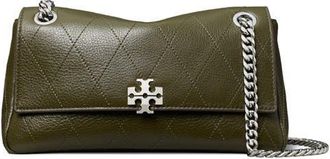 Tory Burch Small Charlie Leather Shoulder Bag in Leccio at Nordstrom