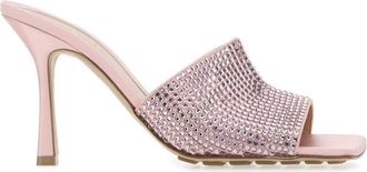 Bottega Veneta Womens Pink Satin Stretch Mules - Light Pink Silk - Size EU 36