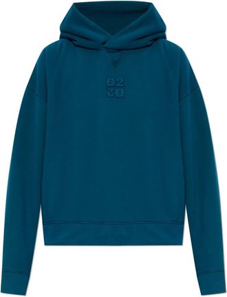Dsquared2 Sudadera de Algod&oacute;n con Logo Aplicado - Sweatshirts & Hoodies - Mujer - Azul - 2XS