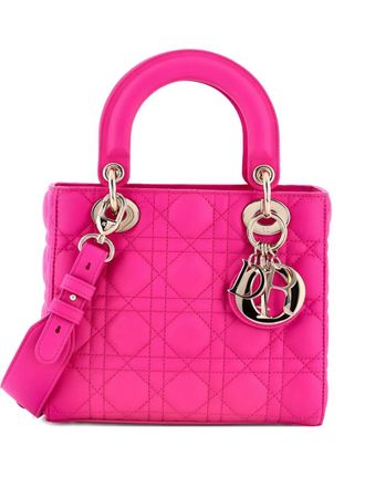 Dior My Lady Dior Bag Cannage Quilt Lambskin satchel - women - Calf Leather - One Size - Pink