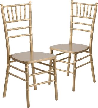 Flash Furniture 2 Pk. HERCULES Series Gold Wood Chiavari Chair
