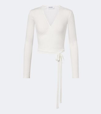 Norba Ribbed-knit wrap top