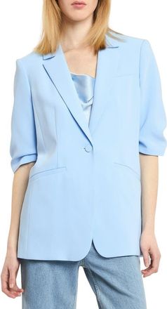 Cinq &agrave; Sept Khloe Short-Sleeve Blazer in Blue Wisteria at Nordstrom, Size 12