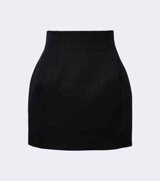 MUGLER Minigonna a vita alta in lana