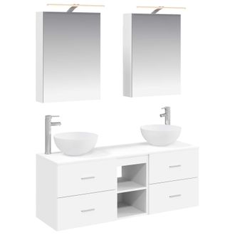 vidaXL Juego De Muebles De Ba&ntilde;o 5 Uds. Blanco Vidaxl