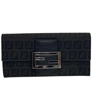 Fendi Pre-owned Clutches, female, Black, Size: ONE SIZE Pre-owned Zucchino Canvas Long Wallet