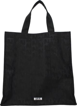 Msgm Bericht mannens Handtassen Stof Zwart