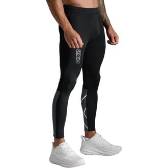 2XU Light Speed React Comp Tights in Black/white Reflective at Nordstrom, Size Xxx-Large