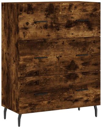 vidaXL Aparador de madera de ingeniería roble ahumado 69,5x34x90 cm vidaXL