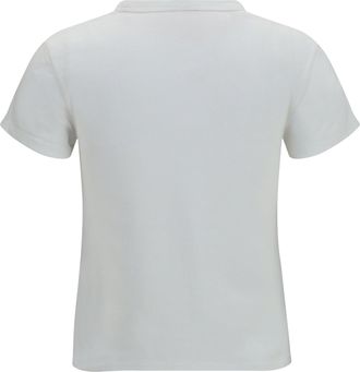 Kenzo Womens Tulip Embroidered Cotton T-Shirt Off White T-Shirts And Polos