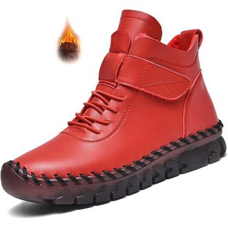 Generic Ladies Heeled Boots Outdoor Ski Boots Thickening Knee Boots Women (Red, 5.5)