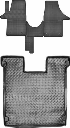 OEM Juego De Alfombrillas De Goma Para Volkswagen Caravelle T5 Van (2003-2015) + Alfombrilla Para El Maletero