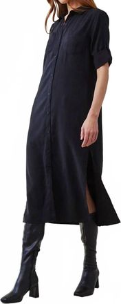 Bella Dahl Western Yoke Duster Midi Dress In Vintage Black