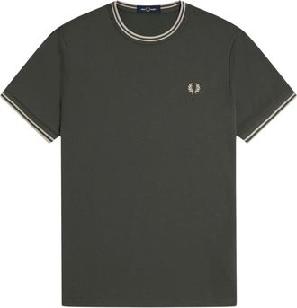 Fred Perry Twin Tipped T-Shirt - Heren - T-shirts - Groen - XL - Katoen - Tops