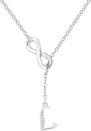 Generic Soulmate Necklace 8 Shaped Tassel Silver Initial Necklace For Women Silver Necklaces For Women A Z 26 Alphabet Initial Necklaces For Teen Girls Jewelr