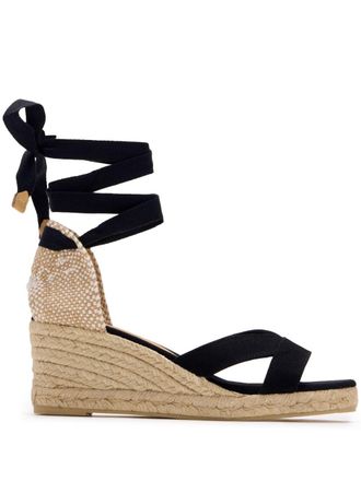 Castaner open-toe espadrilles - women - Leather/Rubber/Canvas - 36 - Black