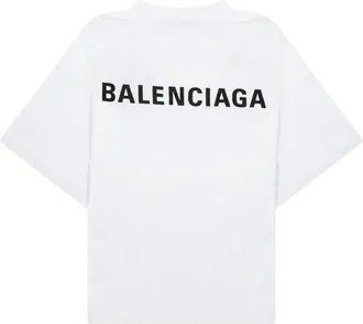 Balenciaga Cropped Logo T-Shirt - Black