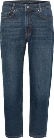 MY ESSENTIAL WARDROBE Hoge Tapered Donkerblauwe Retro Wassing - Dames - Loose Fit Jeans - Blauw - W24 L28 - Jeans