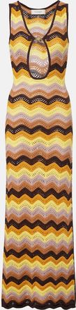 Bananhot Charli chevron crochet cotton-blend maxi dress