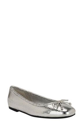 Calvin Klein Bronte Ballet Flat in Silver at Nordstrom Rack, Size 7