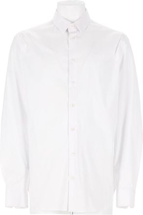 Giorgio Armani Slim Fit White Poplin Cotton-Blend Formal Shirt
