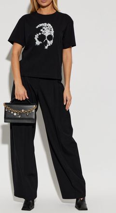 Alexander McQueen T-shirt With A Distinctive Skull Motif, Womens, Black