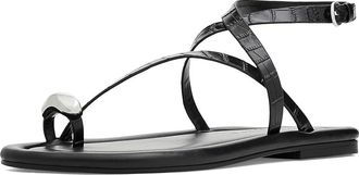 Marc Fisher Gynnie Womens Dress Sandals Black Croco Leather : 6.5 M