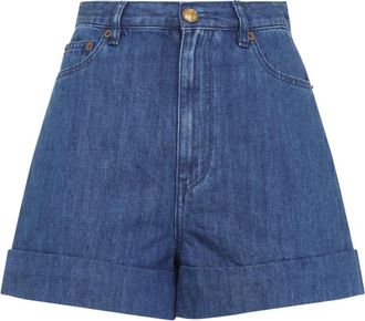 Valentino Stijlvolle Denim Shorts voor Vrouwen - Dames - Denim shorts - Blauw - W26 - Denim - Korte Broeken