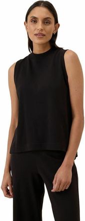 Pact Organic Cotton Airplane Mock Neck Shell in Black at Nordstrom, Size Xx-Large