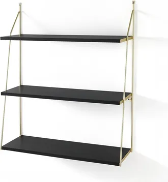 Oresteluchetta Estante De Pared Moderno Negro Con Estructura Dorada Charles Big Black
