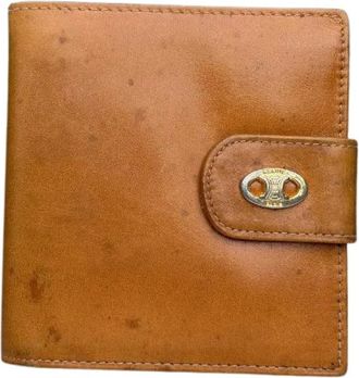 Celine Pre-owned Portemonnee van glad leer - Dames - Vintage Accessoires - Bruin - ONE Size - Leer - Vintage