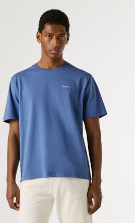 Pepe Jeans London T-Shirt PEPE JEANS CONTRAST CONNOR, Herren, Gr. XXL, washed navy blau, Jersey, Obermaterial: 100% Baumwolle, unifarben, regular fit h&uuml;ftbedeckend, Run