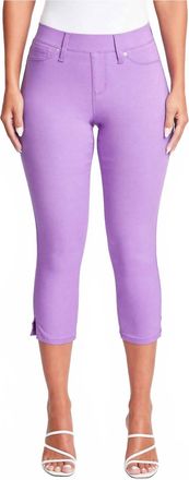 YMI Womens Hyperstretch Pull On Capri Pant In Lavender
